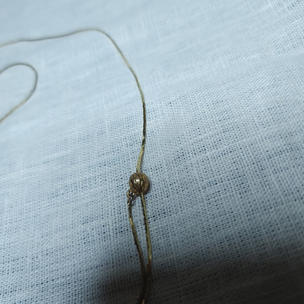 Vintage Herringbone Chain Necklace Adjustable Length Gold Tone 26" - Picture 4 of 7